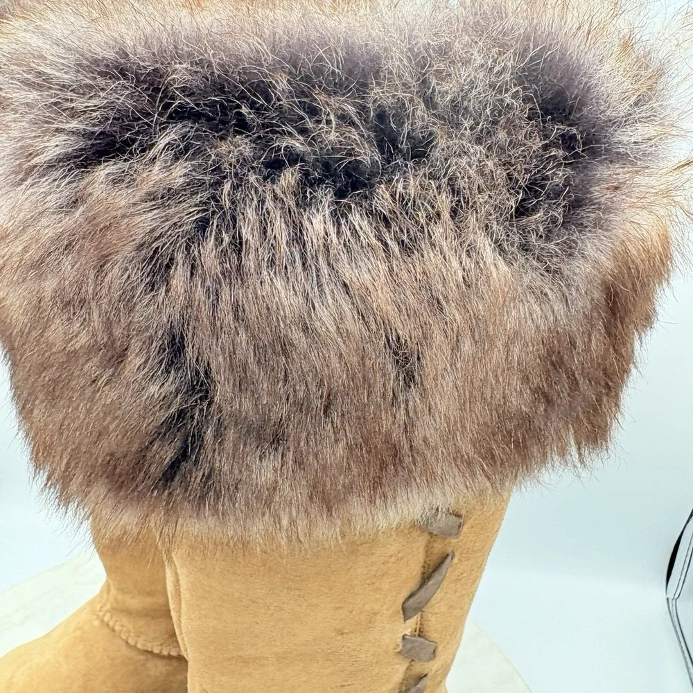 UGG ROSANA Brown Suede Winter Boots Tall 14